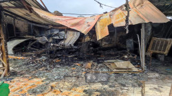 صور .. حريق يأتي على محال تجارية في سوق "فايدة" بدهوك