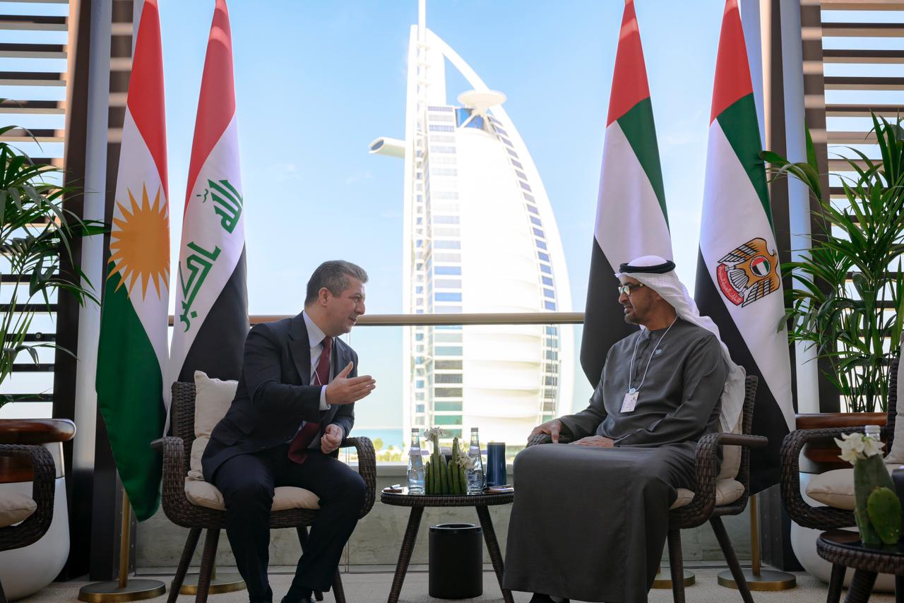 Kurdistans PM the Emirati president discuss deepening relations between Erbil and Abu Dhabi