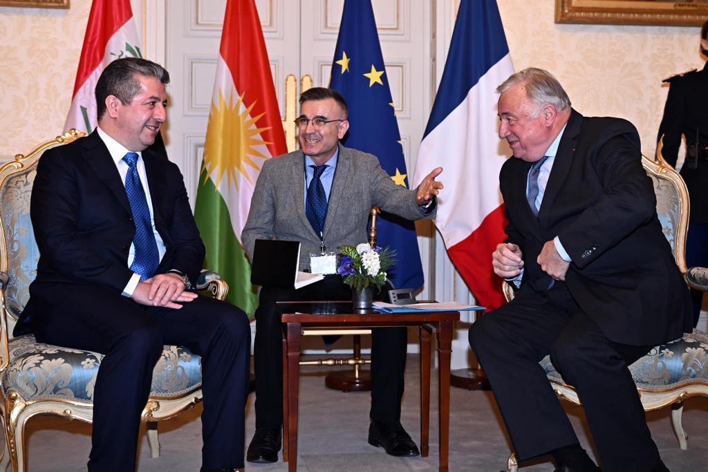 خلافات بغداد مع الإقليم على طاولة مباحثات مسرور بارزاني ورئيس مجلس الشيوخ الفرنسي