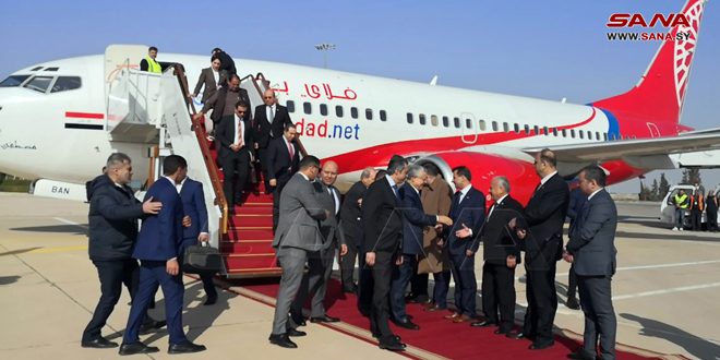 وفد الاتحاد البرلماني العربي برئاسة الحلبوسي يصل إلى سوريا