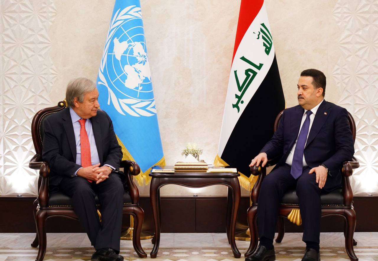 Guterres assures Al-Sudani of the UNs support for his government in the face of the challenges it faces
