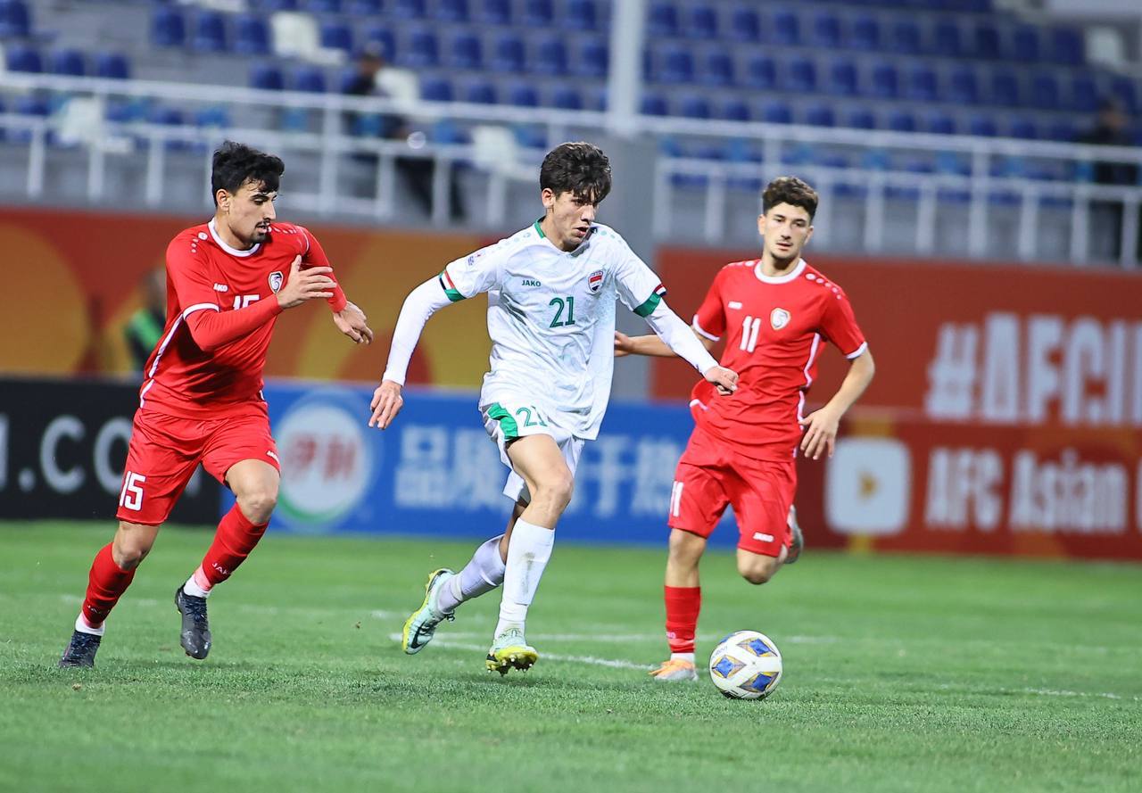 العراق يتعادل مع سوريا بالوقت القاتل في نهائيات كأس شباب اسيا