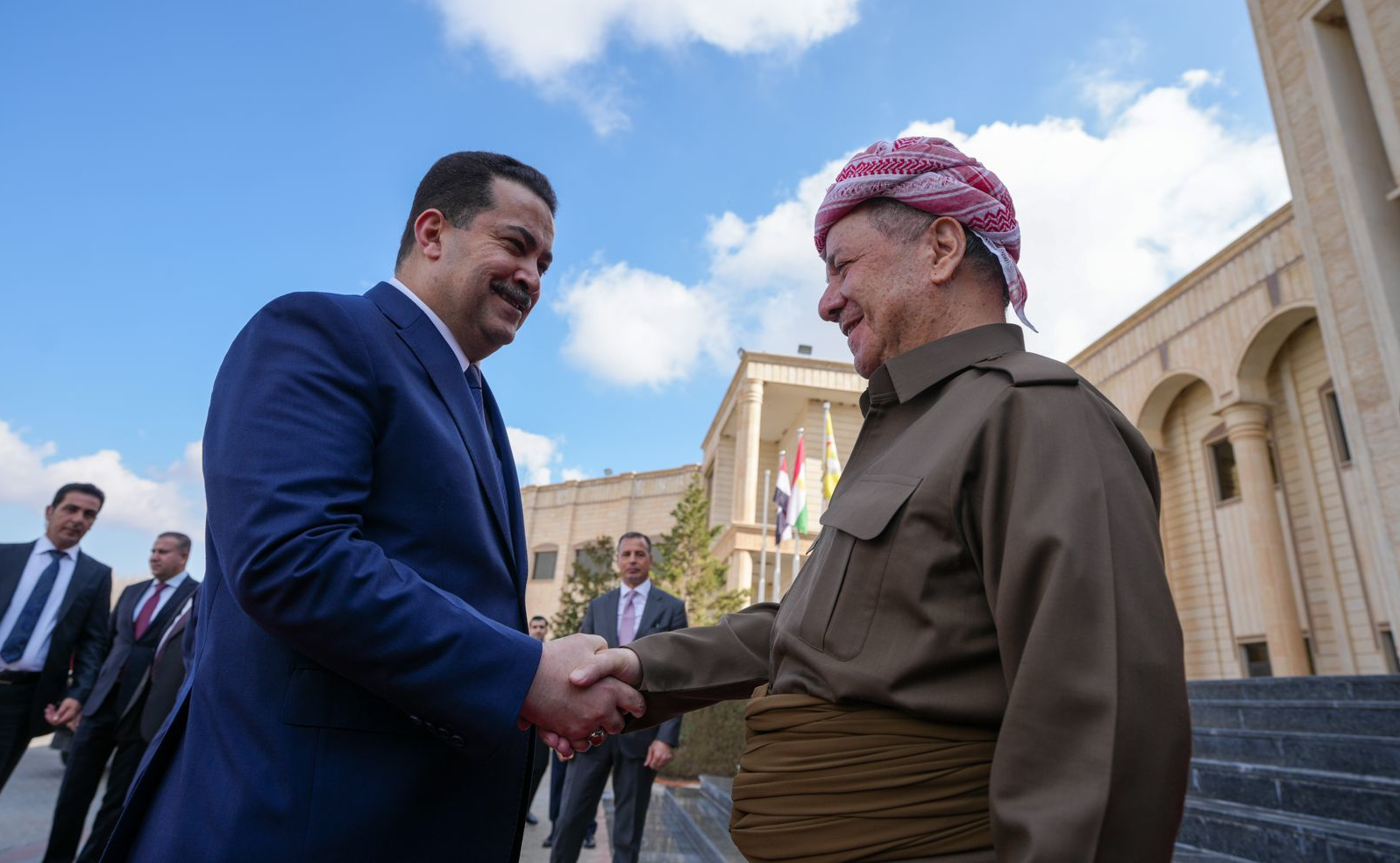 Al-Sudani meets Kurdish leader Barzani in his first visit to Erbil as PM