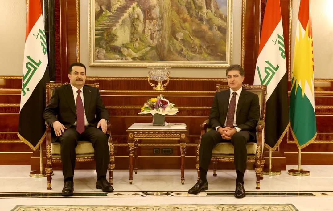 Al-Sudani praises Barzani's role in bringing political parties together