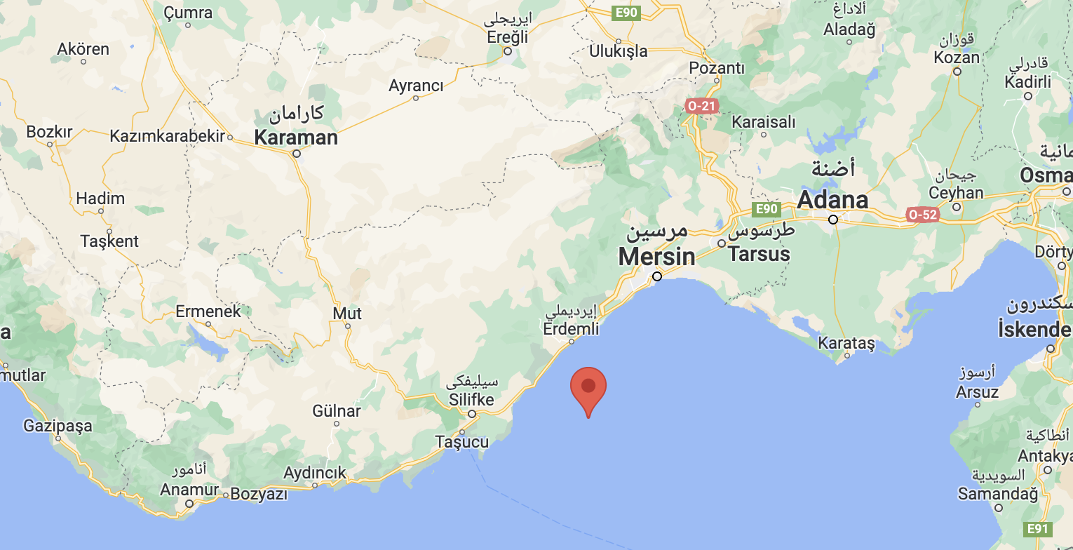 هزة أرضية بشدة 4.6 تضرب قبالة ساحل في مرسين التركية