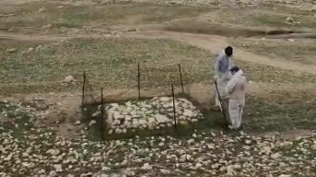 Excavation work completed in mass graves near Sinjar district, Iraq