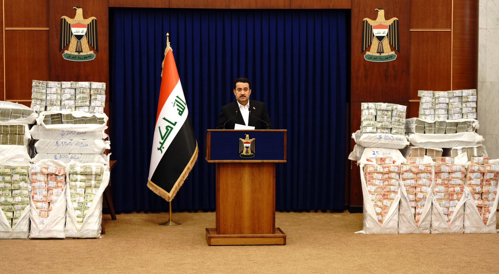 Iraqi Prime Minister pledges to hold accountable those involved in "theft of the century" case
