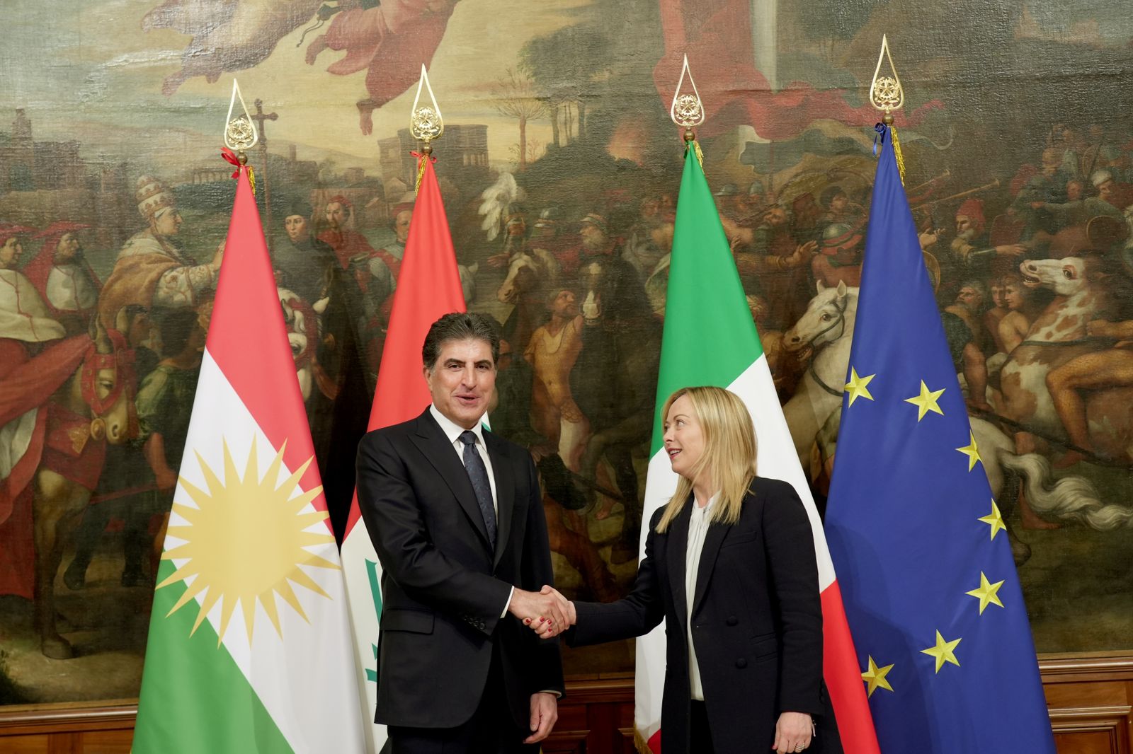 ميلوني لنيجيرفان بارزاني: استقرار العراق وإقليم كوردستان مهم لإيطاليا