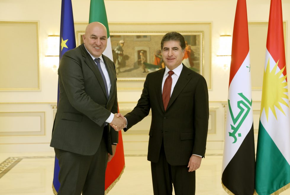 Italys Defense Minister Kurdish President Discuss Security Cooperation in Erbil Meeting