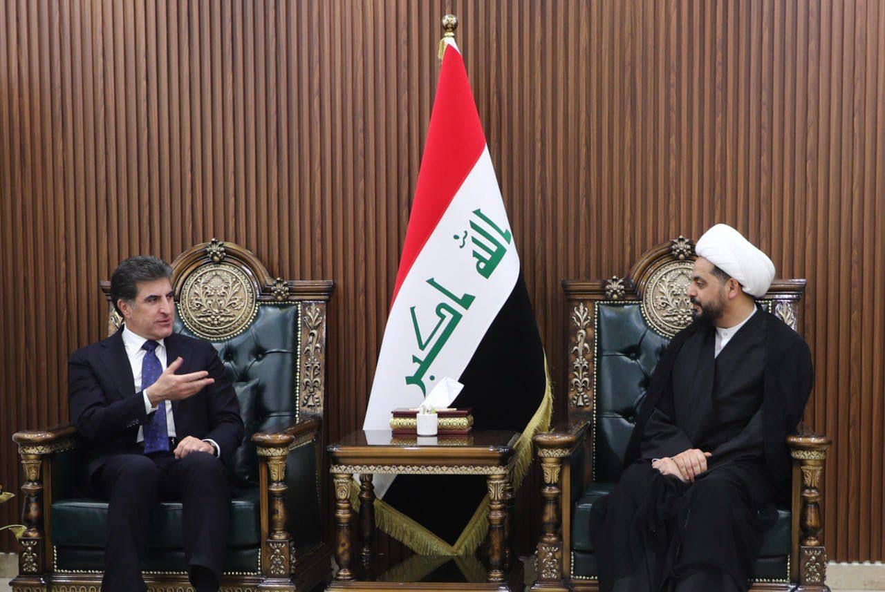 Barzani and al-Khazali discuss recent political developments
