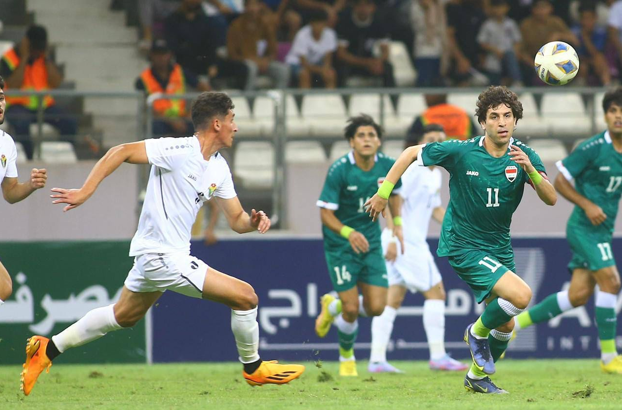 التعادل نتيجة لقاء الاولمبي العراقي ونظيره الأردني في بطولة غرب آسيا