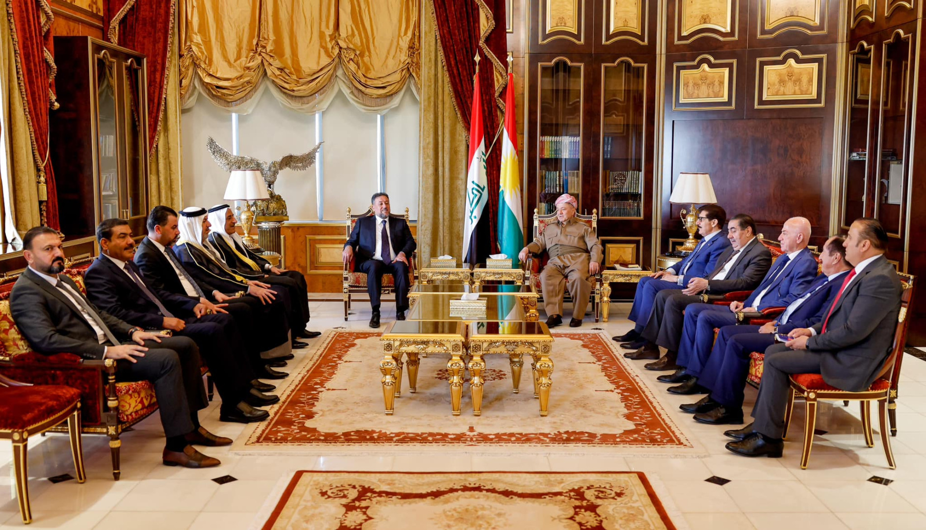 Kurdish Leader Barzani Discusses with Sovereignty Alliance Iraqi Political Process