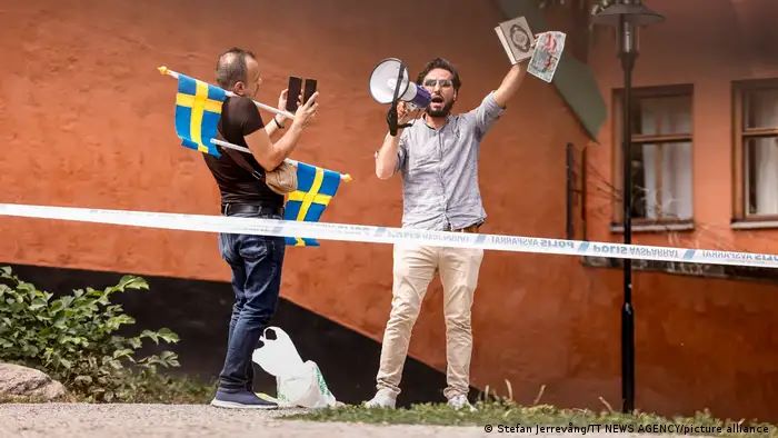 Swedish Police Permit Again Iraqi Refugee's Quran Burning Protest Near Iraqi Embassy in Stockholm