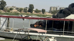 6 زوارق و5 موظفين.. تفاصيل احتراق "تاكسي" بغداد على ضفاف دجلة
