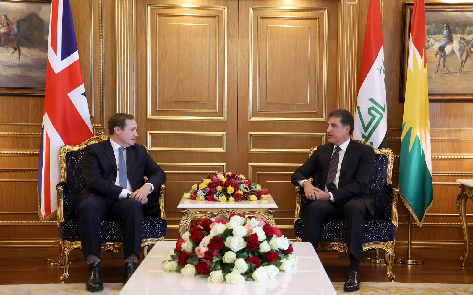 Kurdistan's president and British minister discuss counterterrorism, elections, and bilateral cooperation