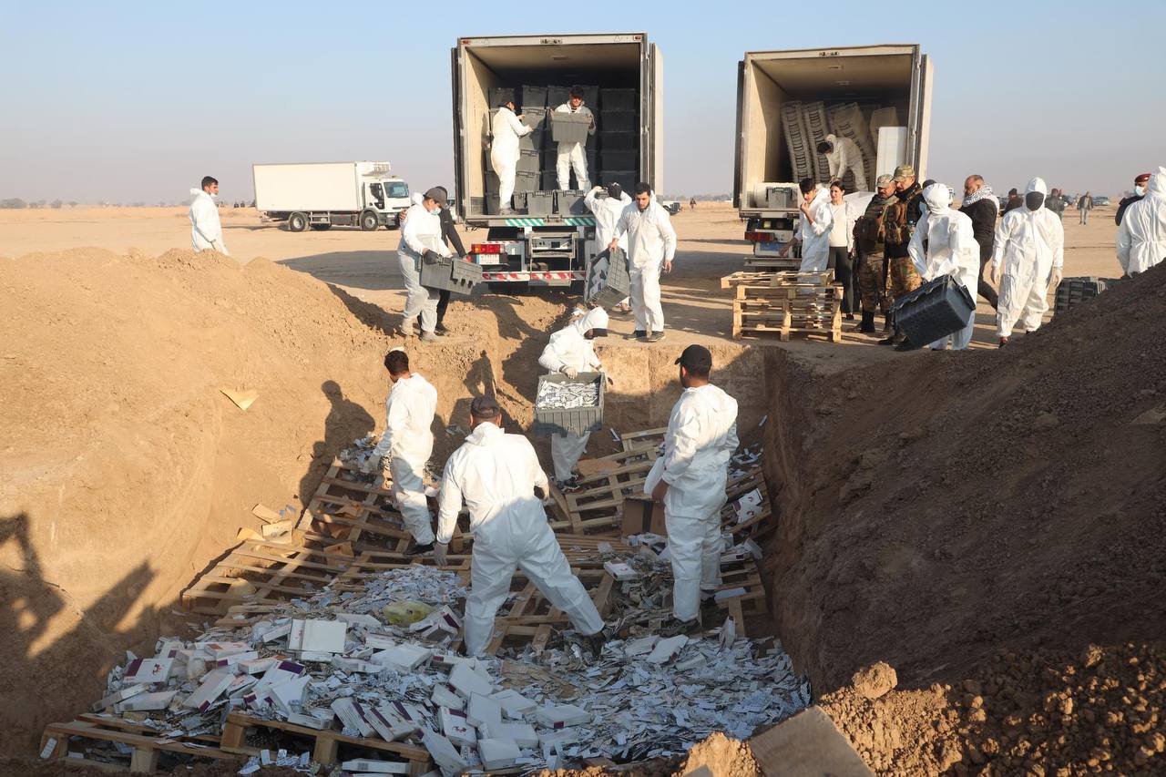 السلطات العراقية تتلف قرابة 200 كغم من المواد المخدرة