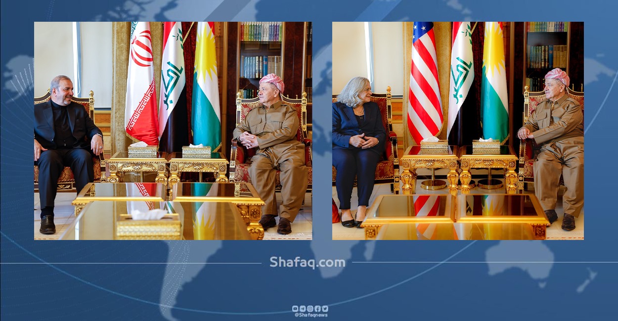 Kurdish Leader Masoud Barzani holds talks with US and Iranian ambassadors on regional situation