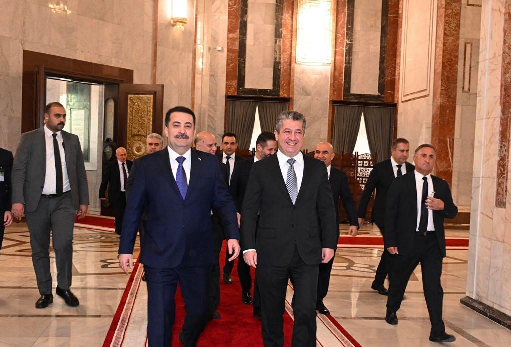 Statement by the regional government: Masrour Barzani assured Al-Sudani of solving the problems through the constitution and the signed agreements
