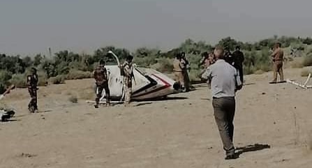 صور.. إصابة ضابطين عراقيين خلال سقوط طائرة تدريب في الكوت