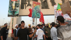 Iraqi demonstrators in Baghdad celebrate Palestinian operations against Israel