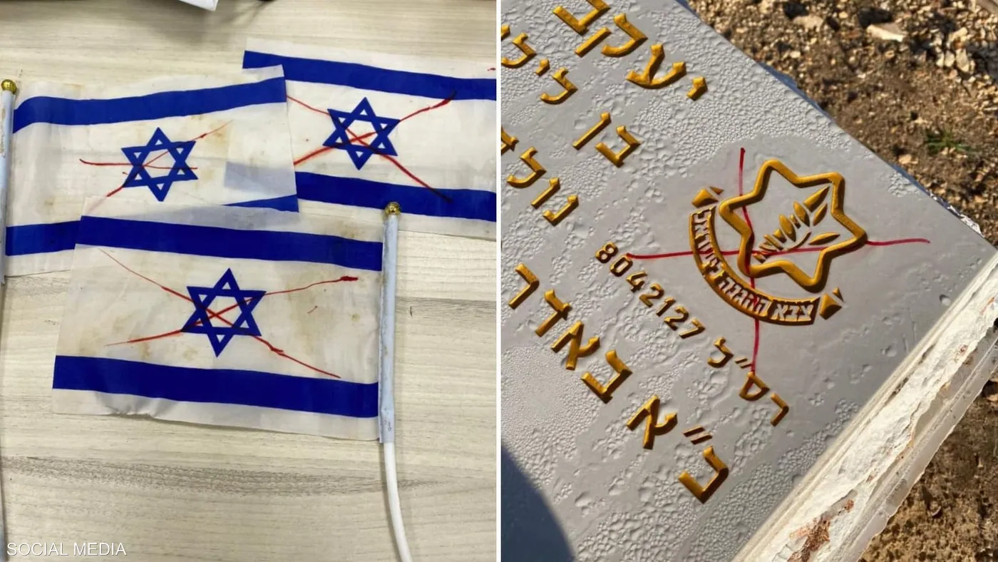 بعلامة X حمراء..  تخريب قبر جندي إسرائيلي قتل في حرب غزة