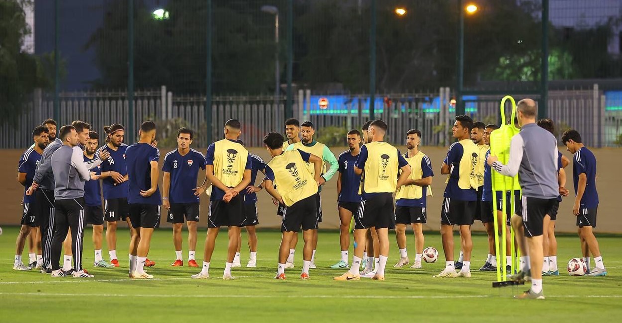 المنتخب العراقي يختتم تدريباته لمواجهة الأردن وطاقم أسترالي خليجي يقود المباراة