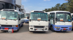 سائقو الحافلات في السليمانية يحتجون على قرار يمنعهم من نقل المسافرين (صور)