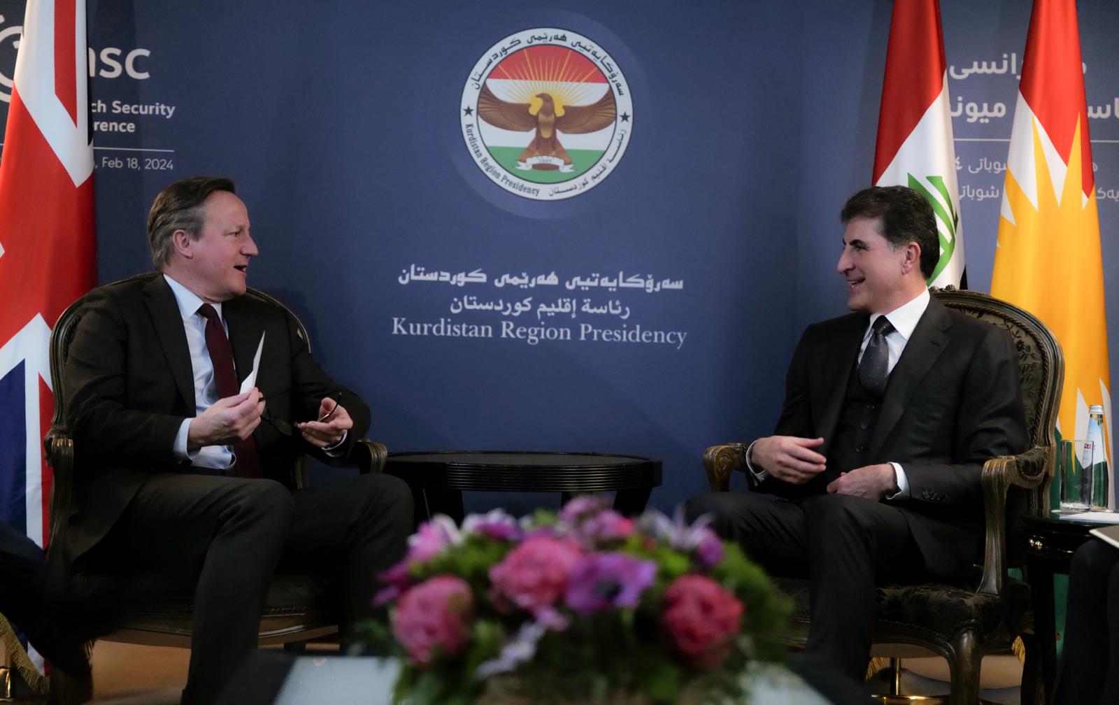 Nechirvan Barzani and David Cameron warn of risk of further escalation of tensions in the region