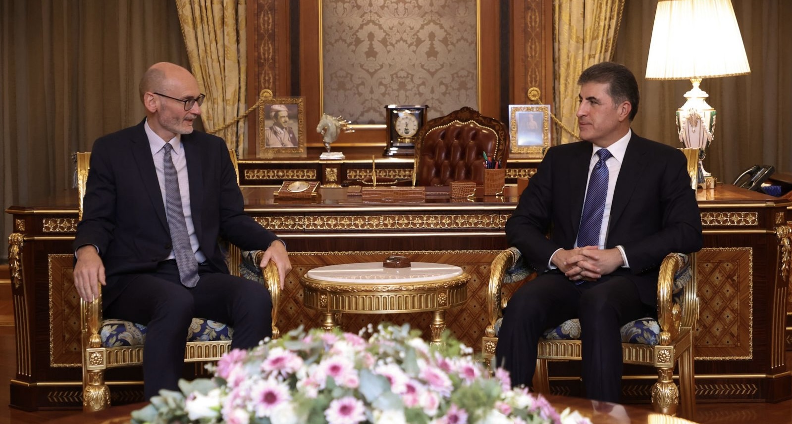 Kurdistan's president, British ambassador say Iraq should not be involved in the Mideast "complexities"