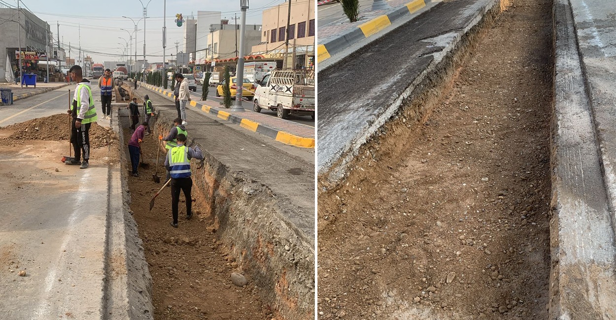 تخسّف بعد شهر من افتتاحه.. بلدية الموصل: شارع الحلواني قيد التنفيذ ونعمل على إصلاحه