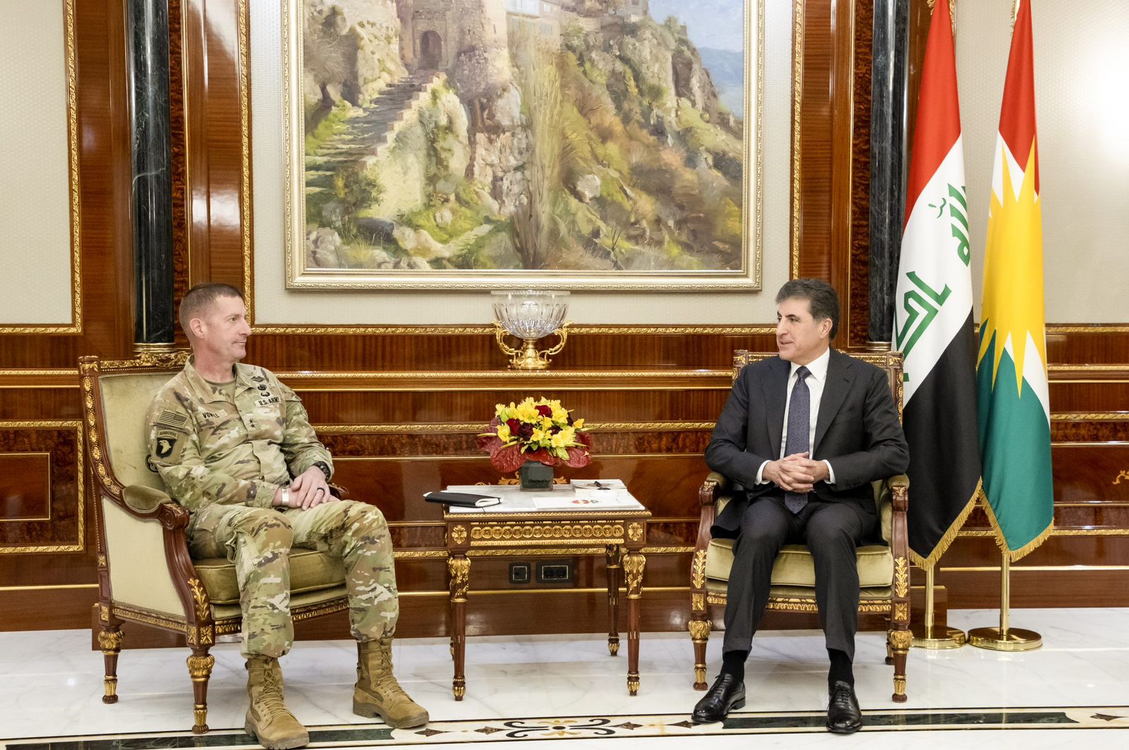 President Barzani and Global Coalition commander highlight cooperation and coordination to confront ISIS