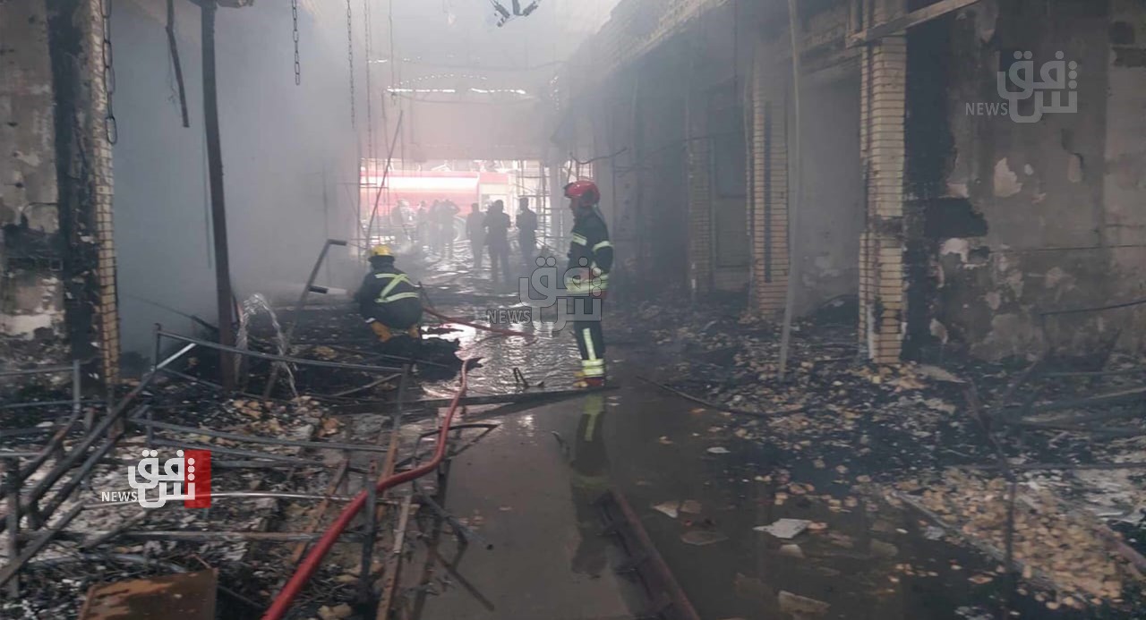 Second within two months Fire engulfs  shops in Erbils langa market