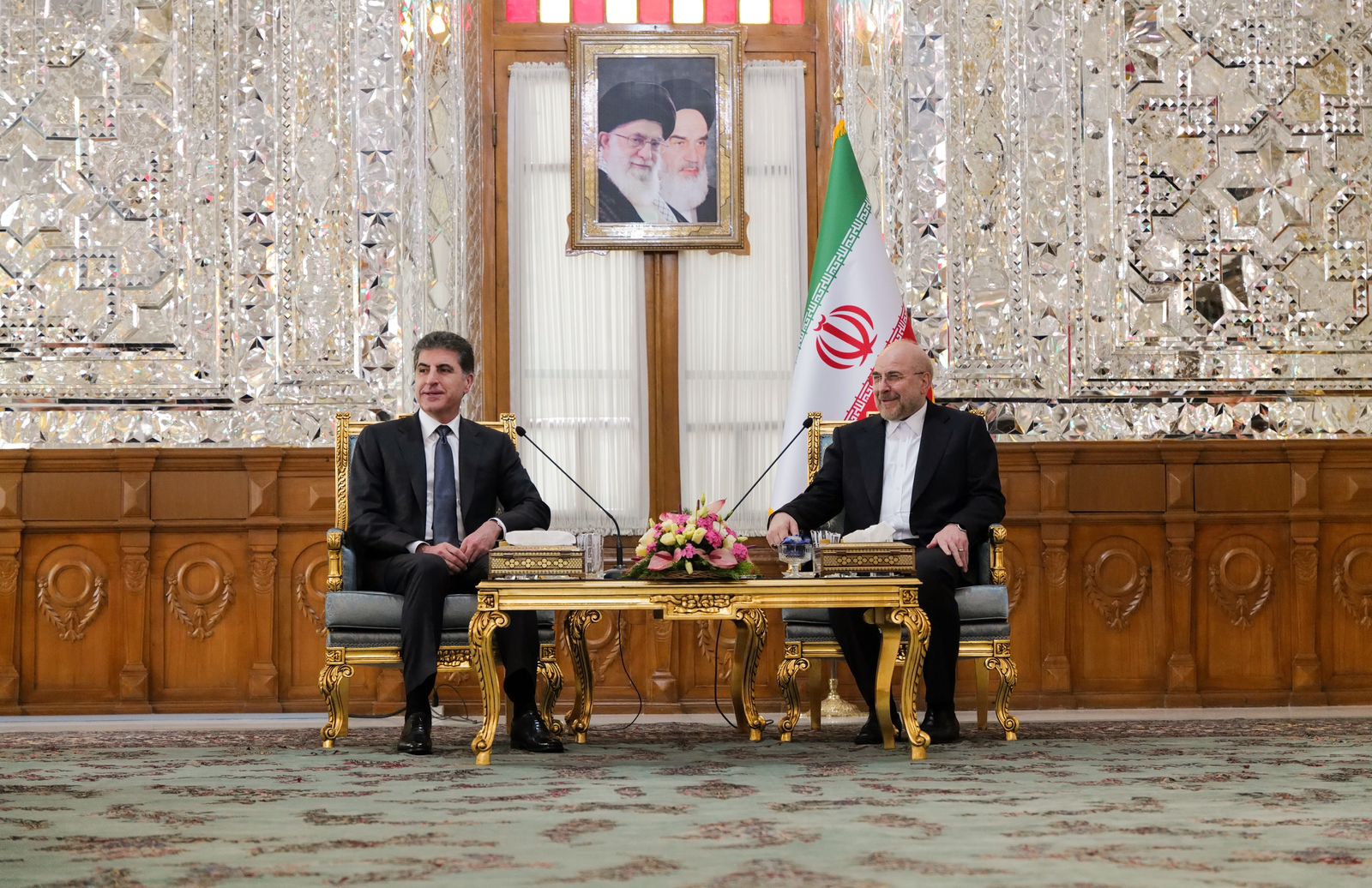 نيجيرفان بارزاني ورئيس البرلمان الإيراني يتفقان على التعاون في عدة مجالات