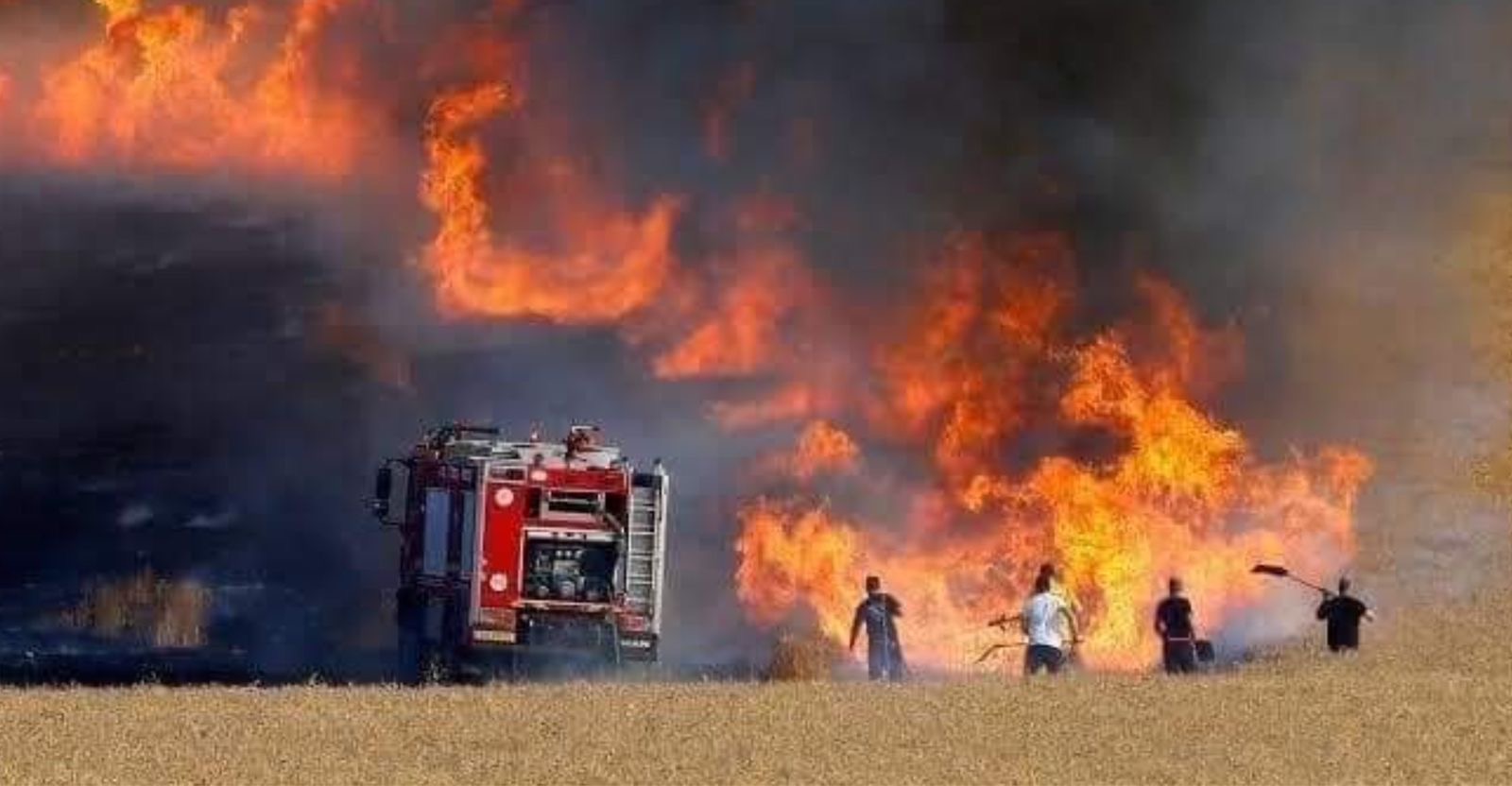 خمسة حرائق تطال مزارع القمح بفعل الصواعق الرعدية في كركوك