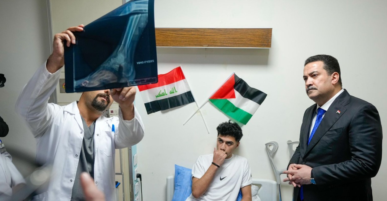 PM Al-Sudani visits Gaza wounded at Baghdad hospital, affirms Iraq's support for Palestine