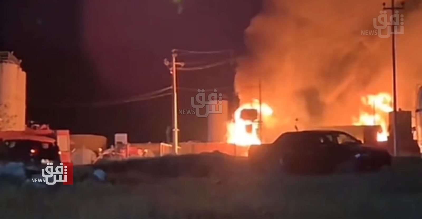 Source: A fire erupts in an oil refinery in Erbil