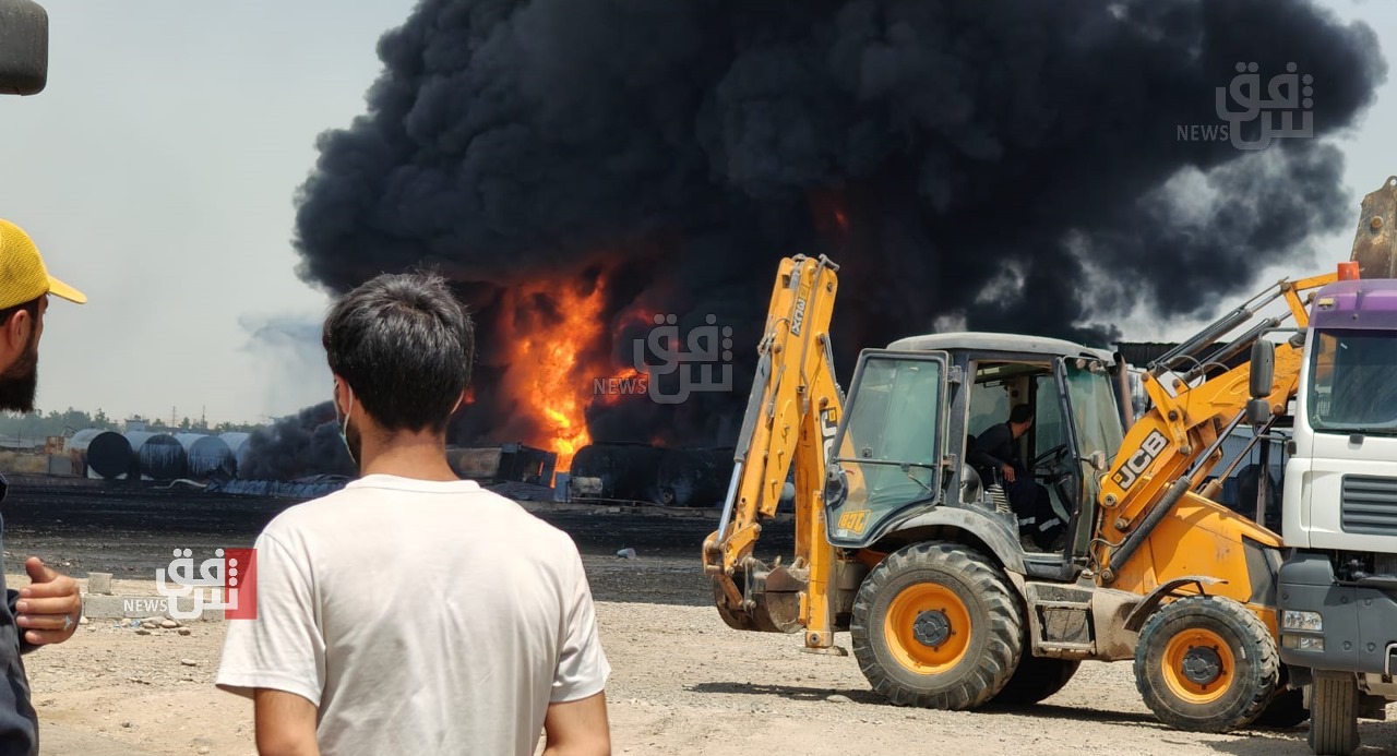 أربيل.. حريق مصفاة النفط مستمر وإصابات تلحق برجال الإطفاء (صور وفيديو)