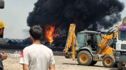 Civil defense teams battle massive fire at oil refinery near Erbil