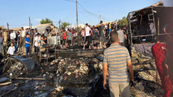 Fire engulfs eight tents at a displacement camp in Duhok