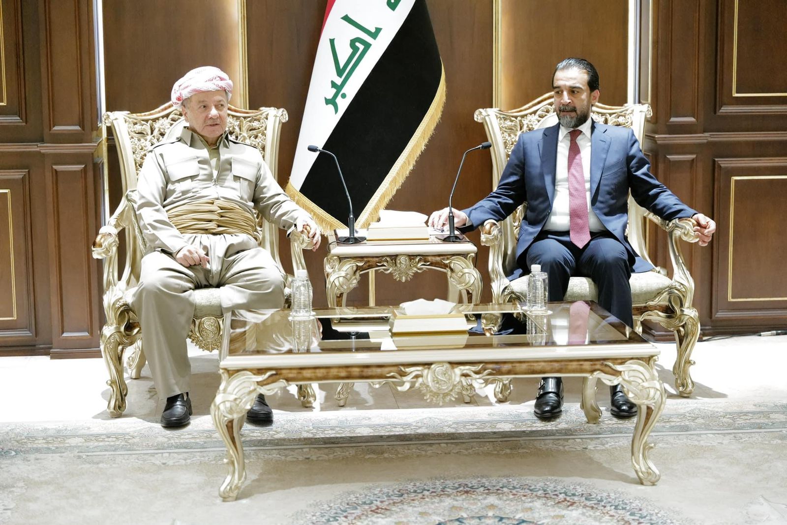 Leader Masoud Barzani discusses political developments with Al-Halbousi in Baghdad