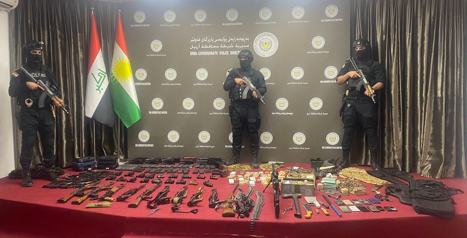 شرطة اربيل تطيح بـ12 متهما ببيع وشراء الاسلحة وتصادر كمية منها