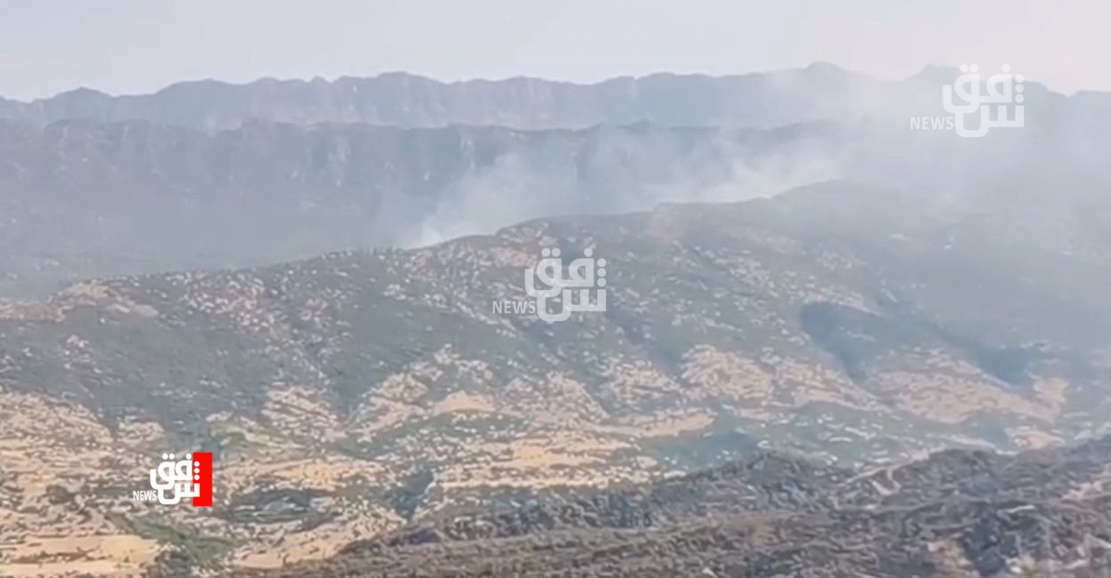 Turkish artillery shells Kurdish mountains in northern Duhok