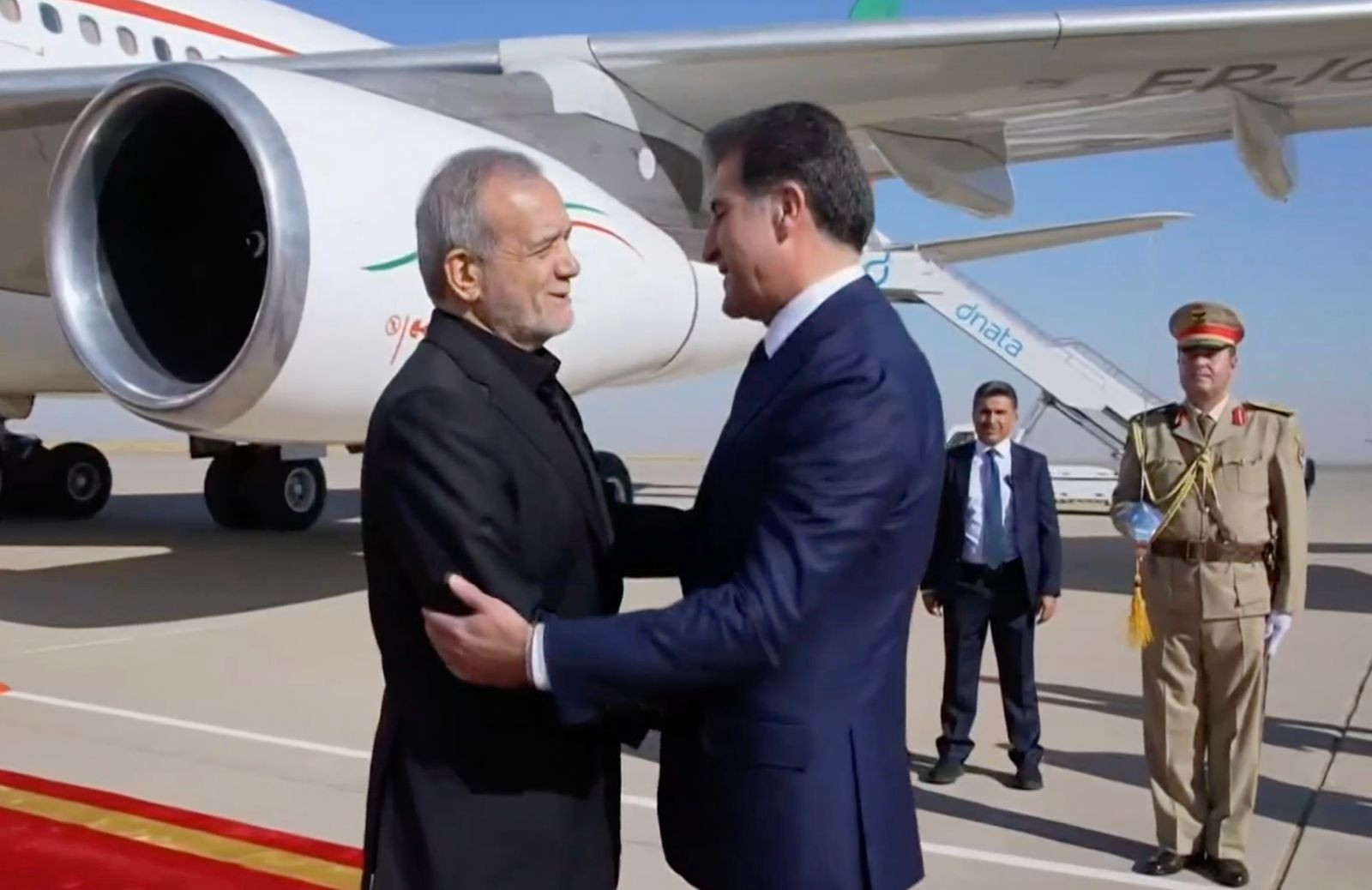 President Barzani welcomes Iranian President Pezeshkian in first official foreign trip