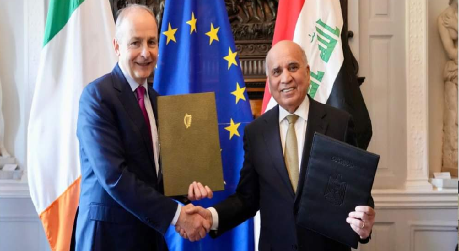 Iraqi, Irish FMs discuss strengthening bilateral relations, Middle East tensions