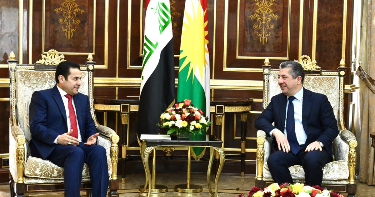 Kurdish PM Barzani with Iraqi Advisor Al-Araji: Joint cooperation to confront 