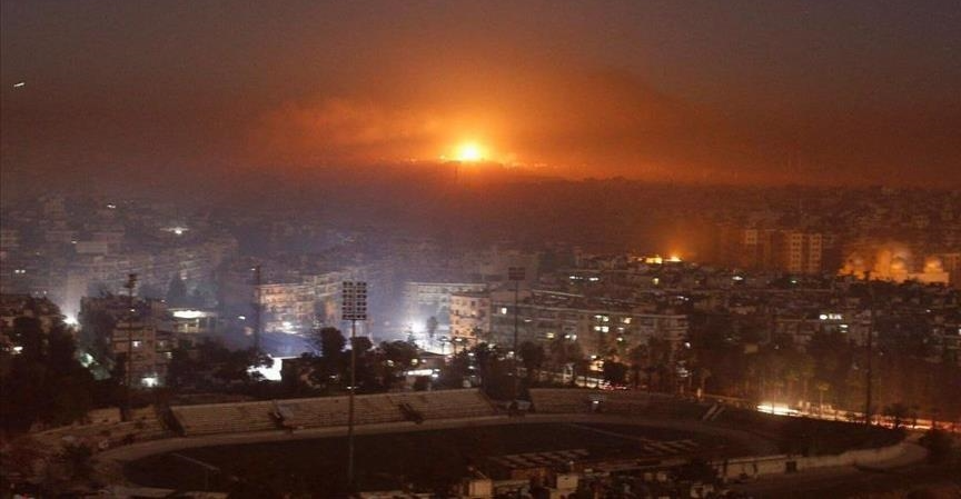 Air raid near Damascus causes massive blast