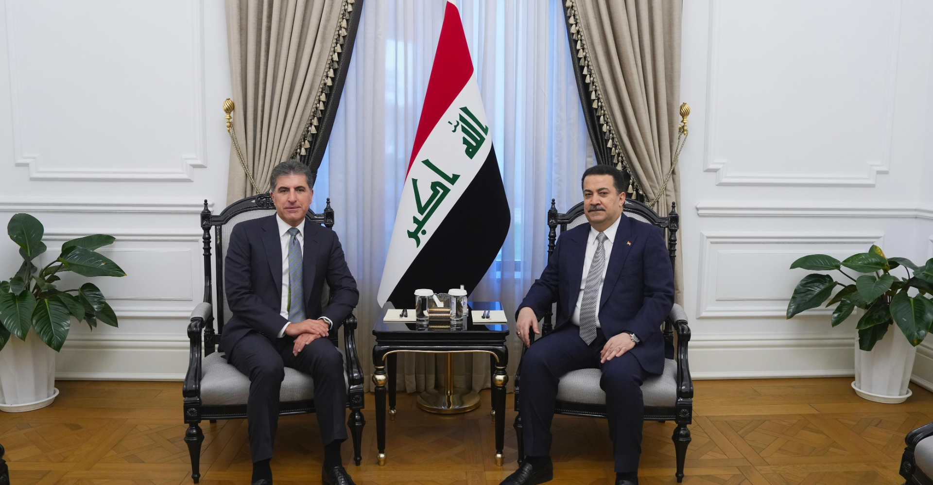 سودانی و نێچیروان بارزانی رێککەفن لەبان قایمکردن هاوکاری ناوەین بەغداد و کوردستان