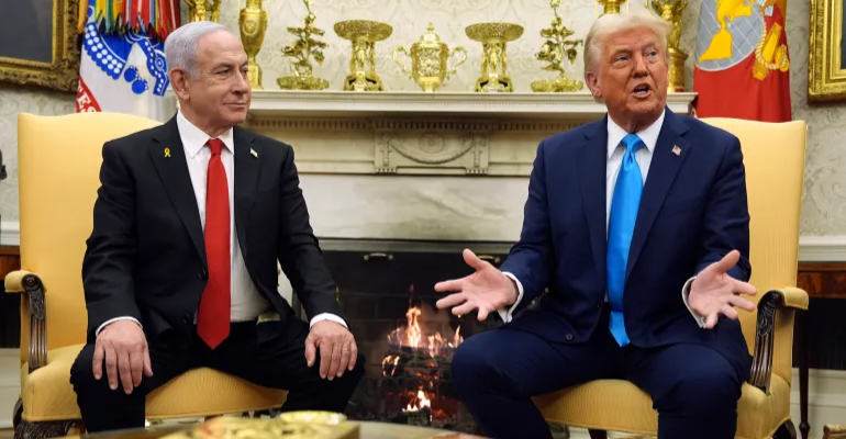 ترامب يستقبل نتنياهو في البيت الأبيض وإلغاء المؤتمر الصحفي المشترك