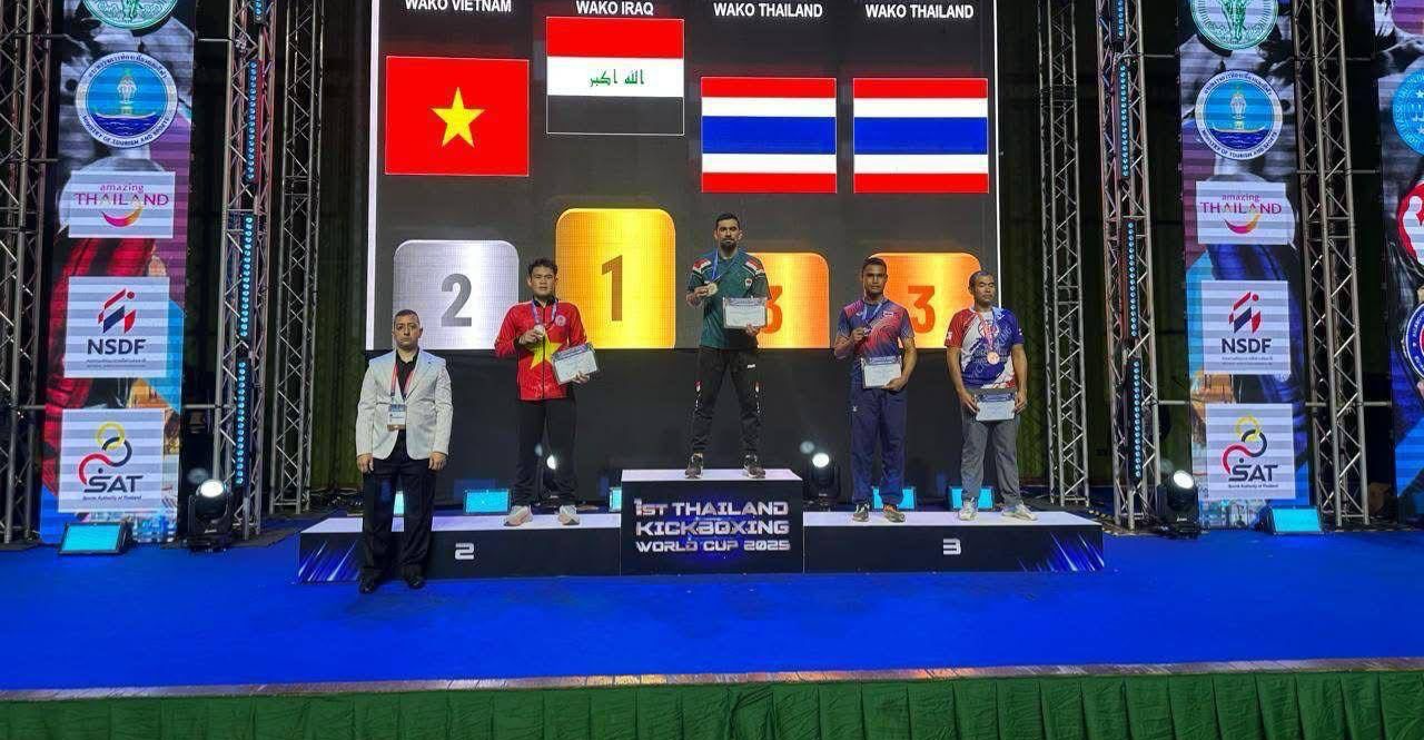 العراق يحصد 37 ميدالية ويحل ثالثاً في كأس العالم للكيك بوكسينغ