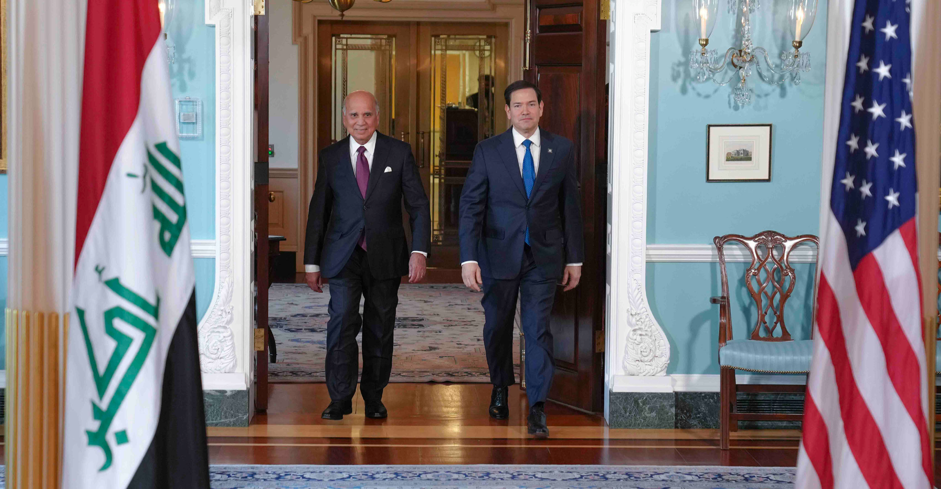 Iraq’s Foreign Minister meets US Secretary of State to strengthen strategic partnership